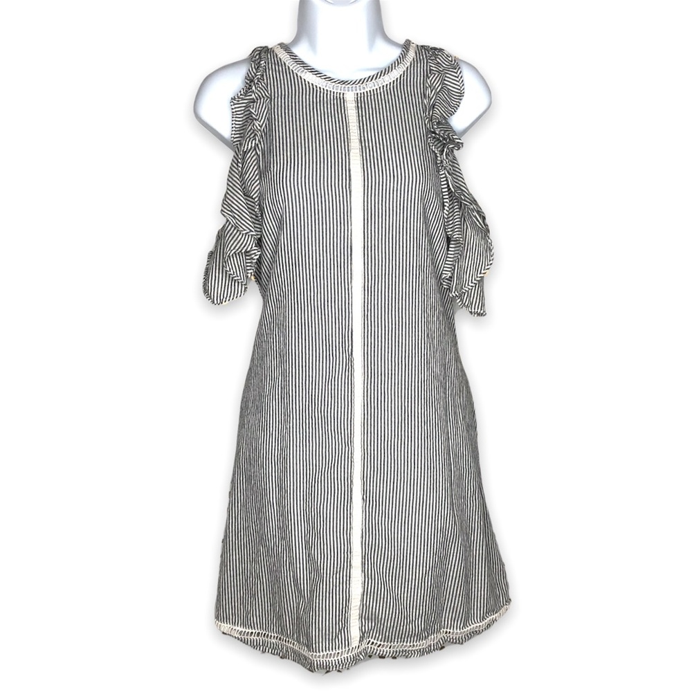French Connection seersucker style cold shoulder dress XXS size 2